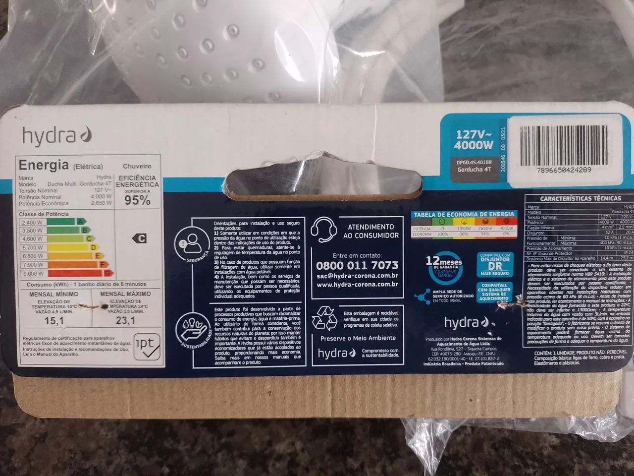 Chuveiro Elétrico Hydra Gorducha 4T 4000W - Foto 3