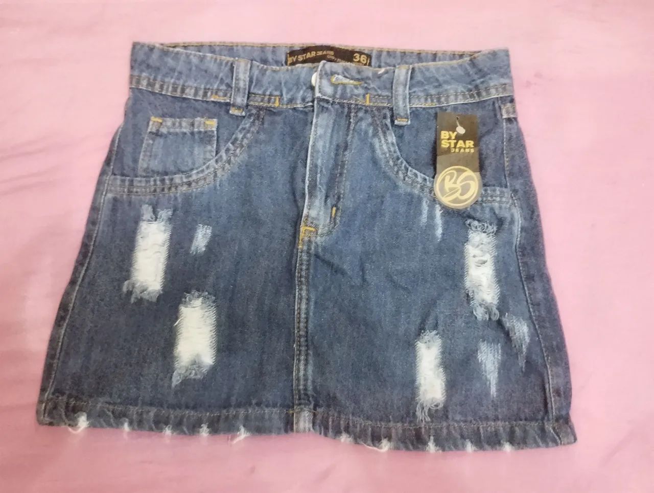 Saia Jeans Destroyed BY STAR - Tamanho 36 - Foto 2