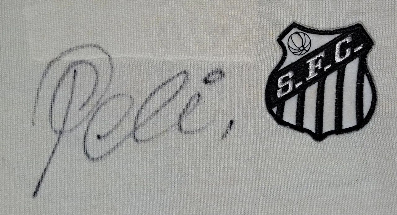 Camisa 1o Gol do Pelé - Réplica Oficial - Autografada - Foto 3