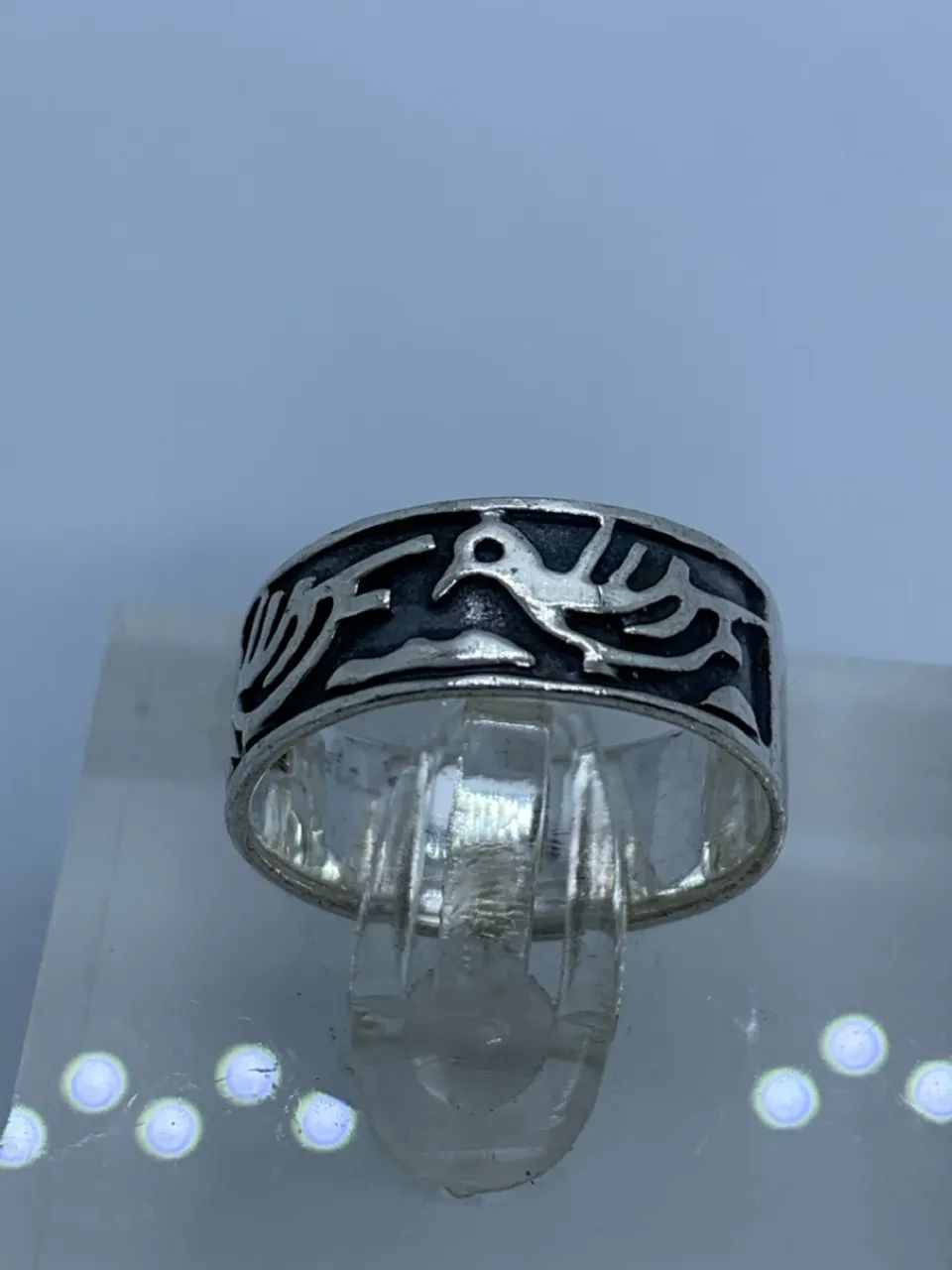 Anel navajo de prata de lei com design de pássaros - Foto 4