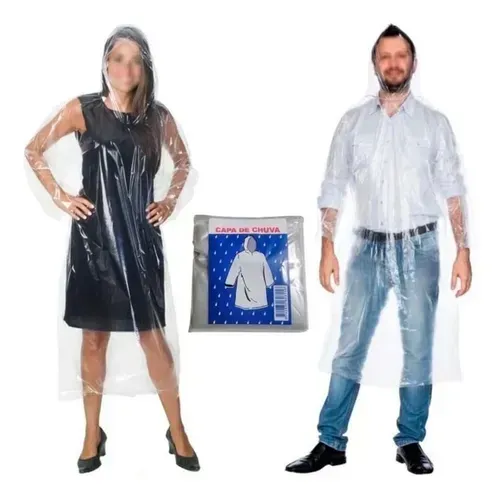 Capas De Chuva Descartável Transparente