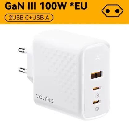 Carregador VOLTME turbo GAN III 100W / 4.0 QC 3.0 PD USB-C tipo C - Foto 2