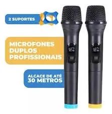 Microfone Sem Fio Profissional Dinâmico Duplo Uhf  - Foto 2