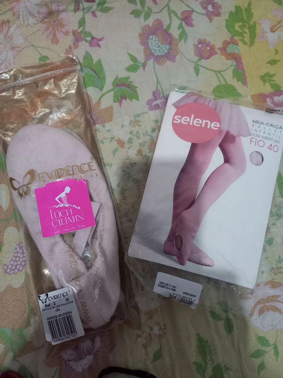 Sapatilha de Ballet e Meia Calça Infantil Rosa