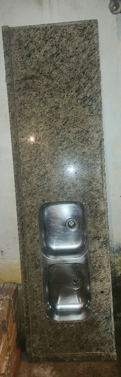 Pia com Bancada de Granito com Cuba Dupla - Foto 5