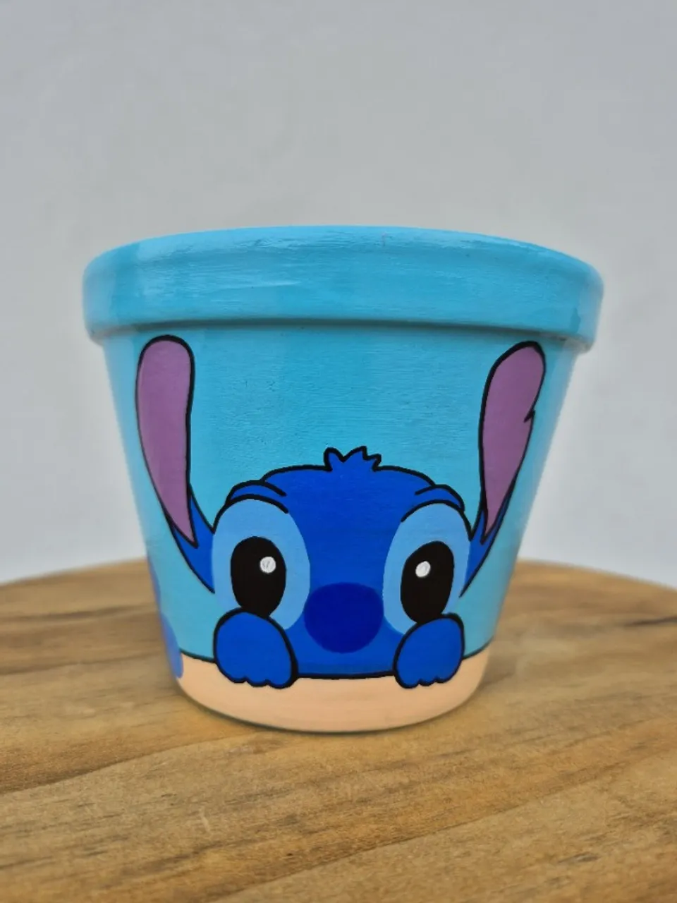 Vaso Cachepot de cerâmica pintado à mão Stitch
