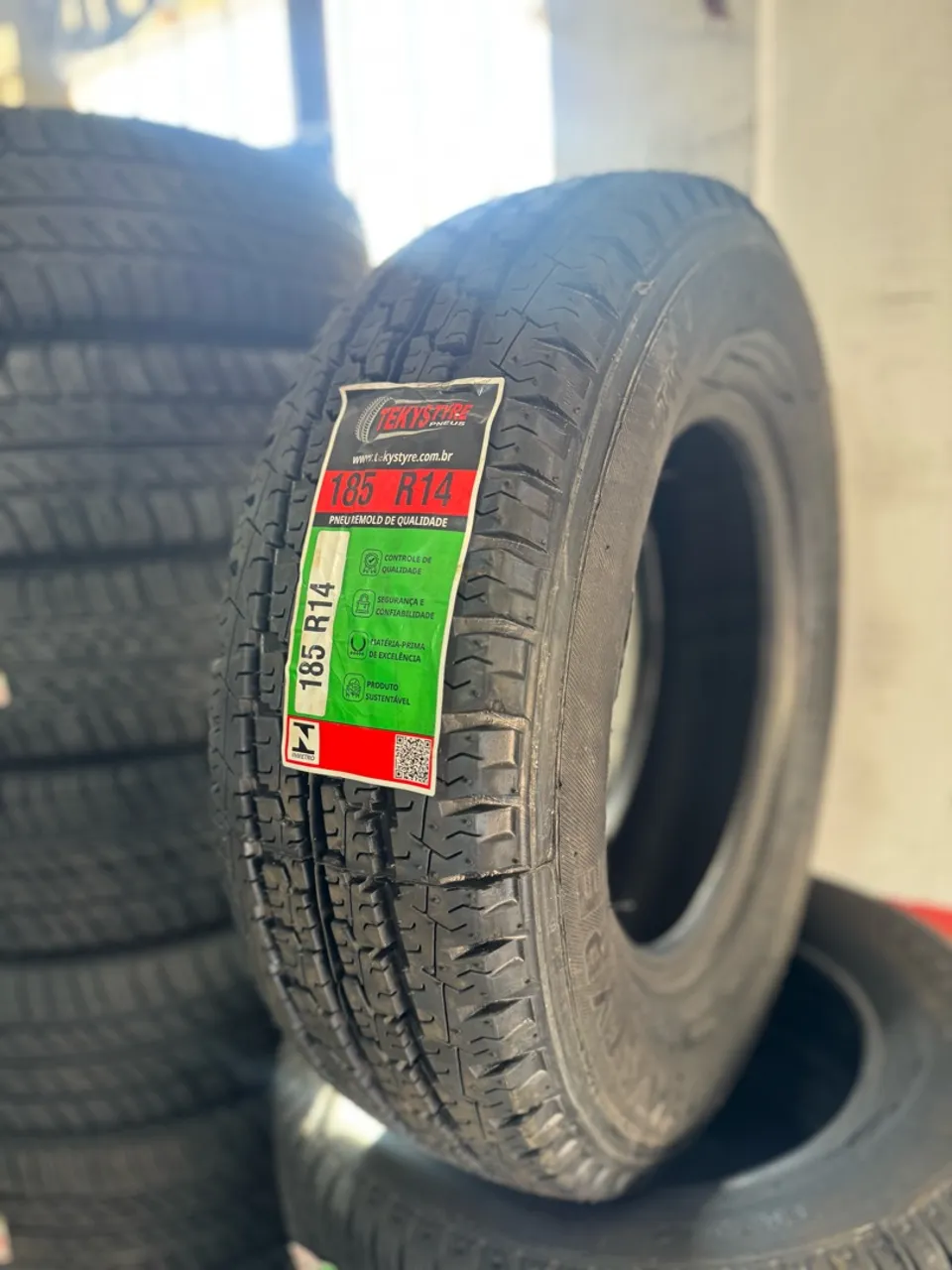 Pneu 185/R14 Carga 8 lonas Remold TEKYSTYRE (instalação grátis)