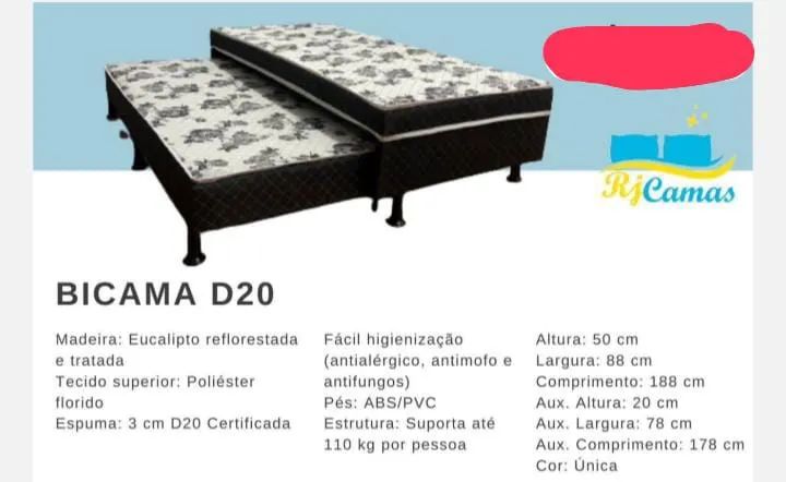 Bicama Box Com Auxiliar Solteiro(Pague no ato da entrega) - Foto 2