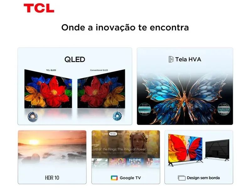 TV 43" TCL Full HD QLED 43S5K Google TV 2 HDMI - Foto 3