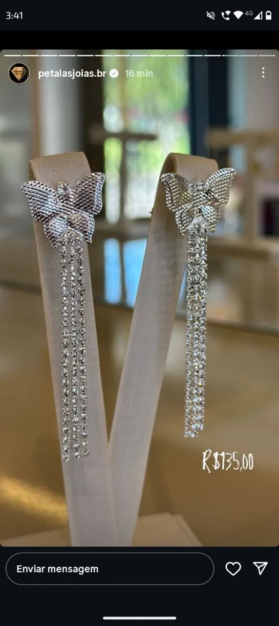 Brincos de Borboleta com Strass - Elegância e Brilho