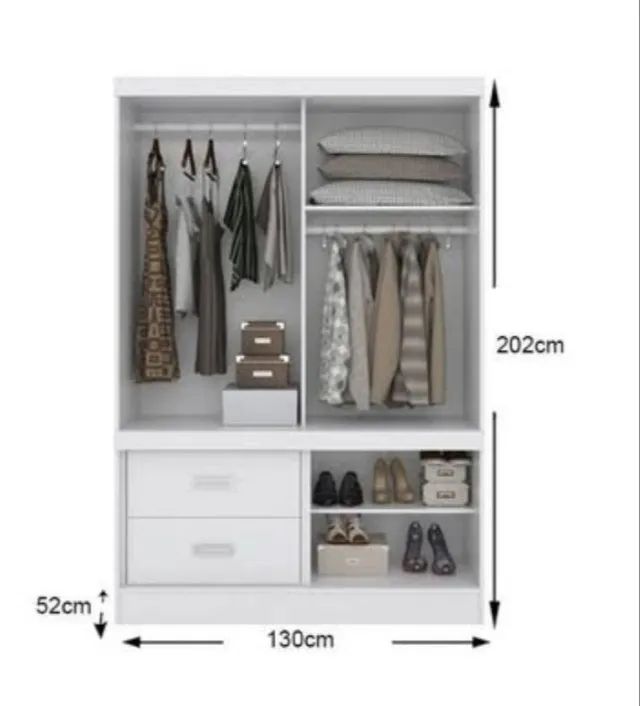 Guarda Roupa 3 Portas 2 Gavetas Varios modelos - Foto 2
