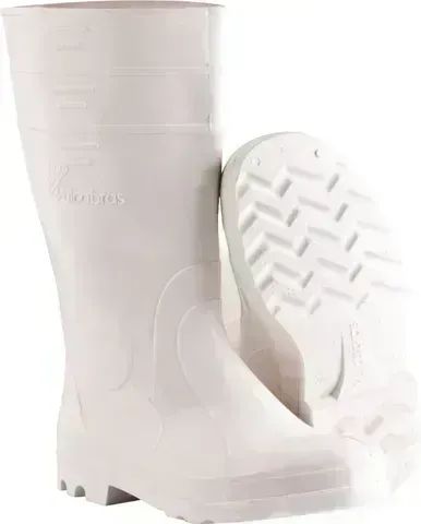 Bota De Pvc Impermeável Branca Cano Médio Com Forro Kala