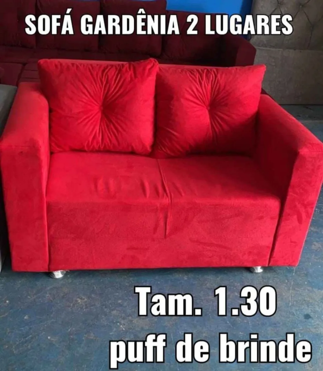 Sofá 2 Lugares + Puff de Brinde