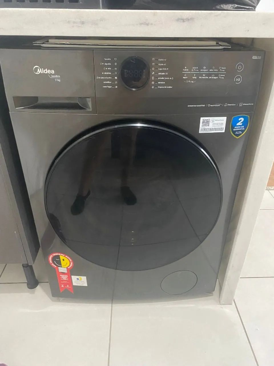 Máquina de Lavar 11kg Titanium HealthGuard Smart Midea MF200W110WB/GK-02
