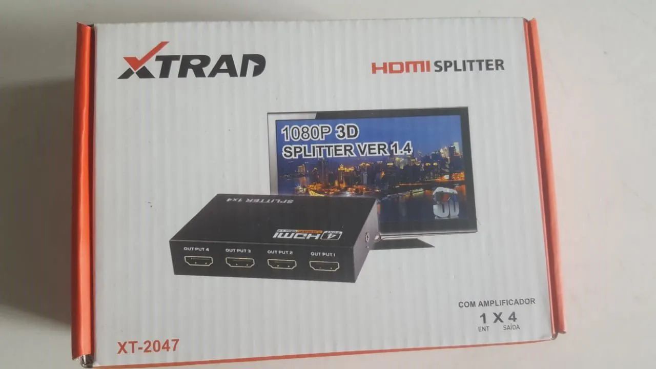 Splitter Hdmi 1x4 com Fonte Novo Promoção - Foto 2