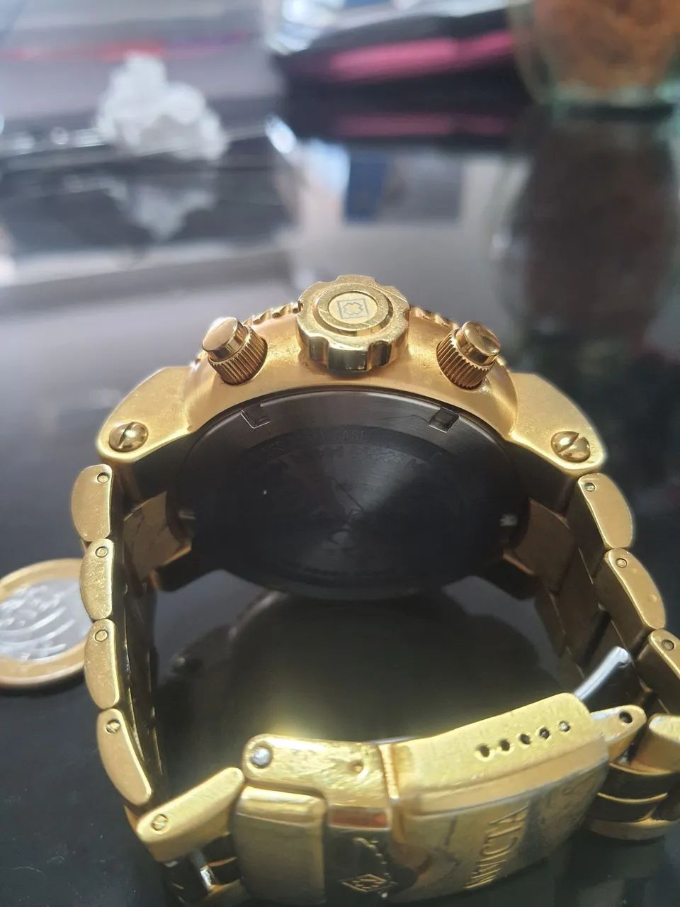 Relógio Invicta Masculino Dourado - Foto 2