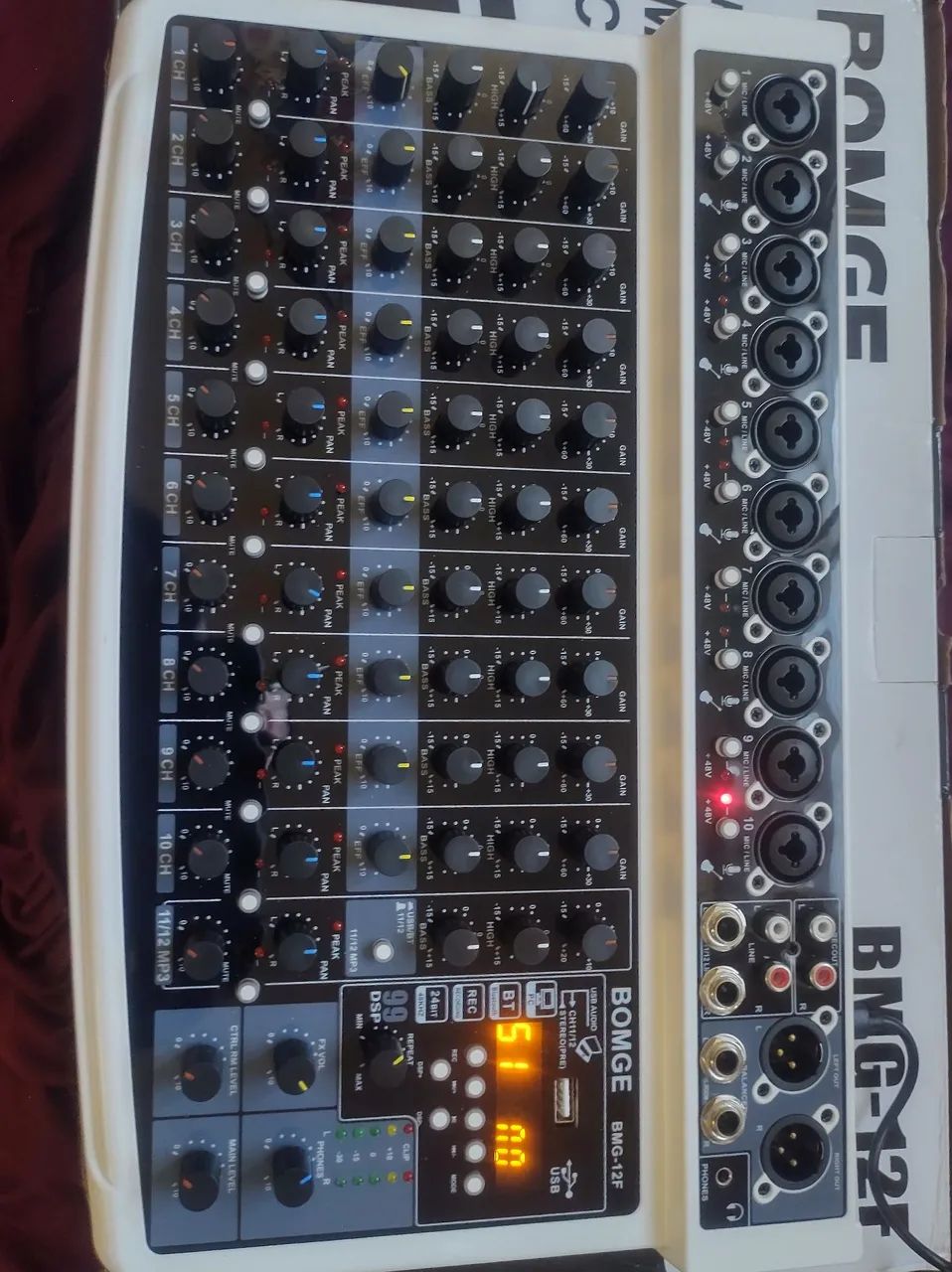 Mesa de Som Mixer BOMGE BMG-12F 12 Canais com Efeitos, USB e Gravação. - Foto 5