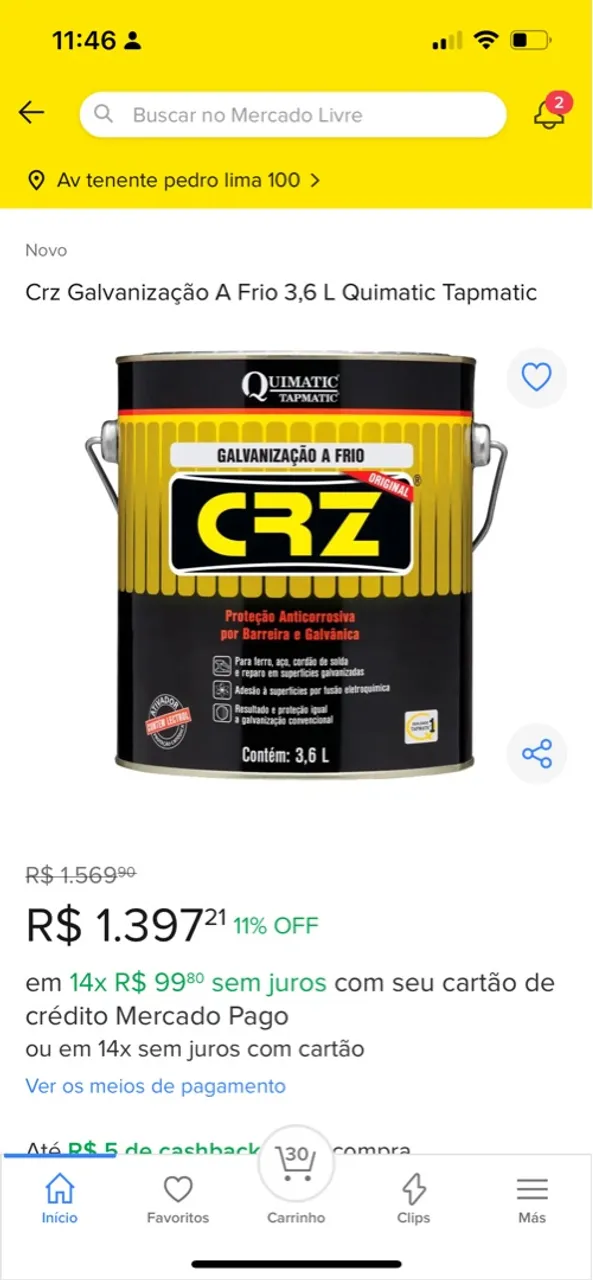 Tinta galvanizada CRZ 
