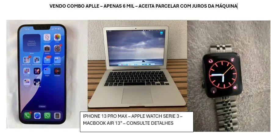 VENDO COMBO IPHONE 13 PRO MAX - APPLE WATCH SERIE 3 E MACBOOK AIR 13" - 2015