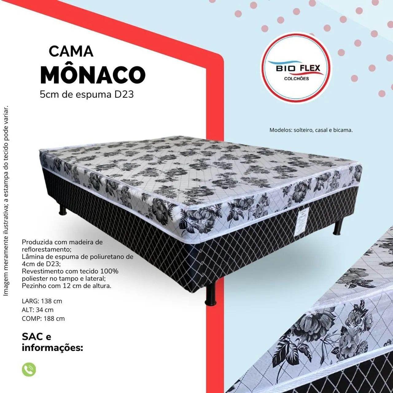 Cama Mônaco Casal - Foto 2