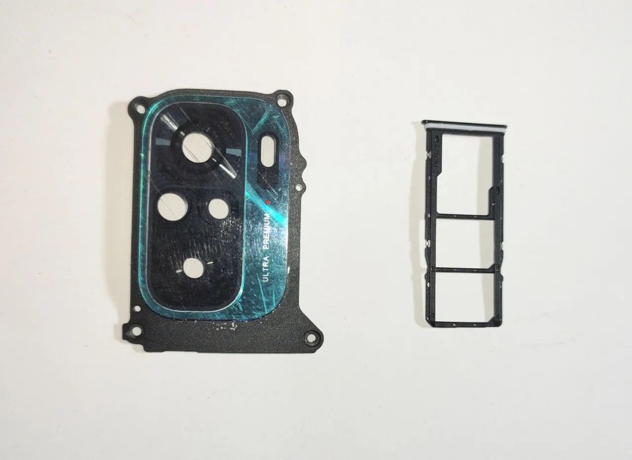 Kit traseira tampa + lente das câmeras + bandeja sim card + capinha XIAOMI REDMI Note 10 - Foto 3