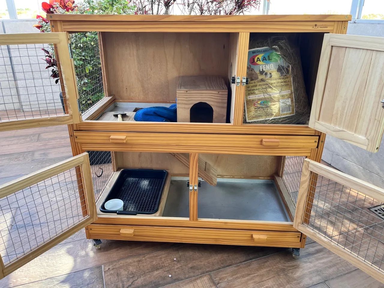 Casinha coelho Dois andares lar em madeira - Foto 2