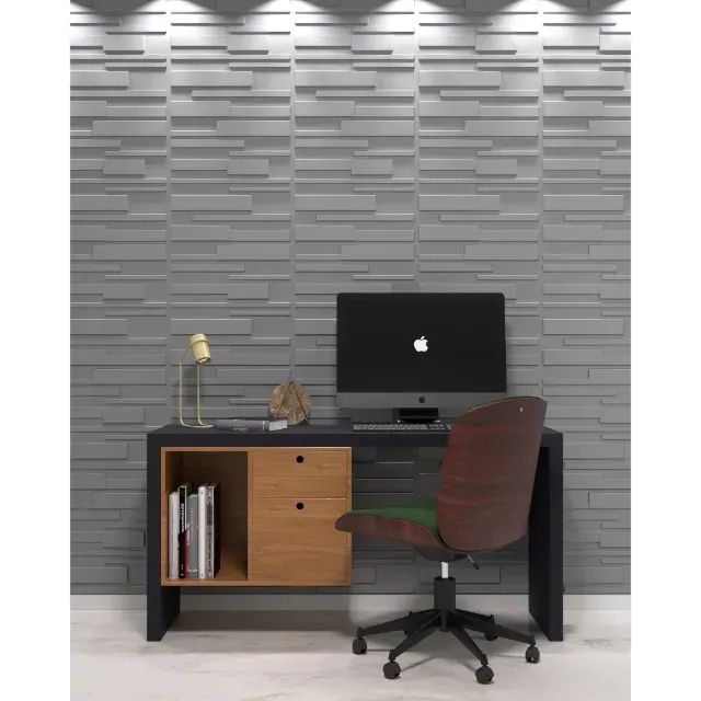 Kit 30 Placas 3D Decoração para Parede c/ Fita Adesiva - 50x50cm