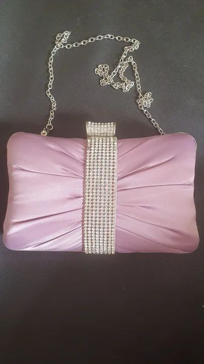 Bolsa de festa rosa com strass - Foto 3