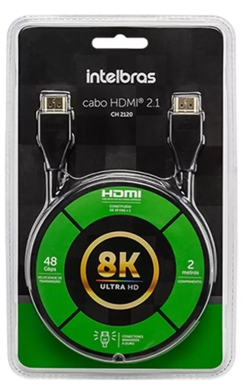 Cabo Hdmi 2.1 De 2,0m Intelbras Ch 2120
