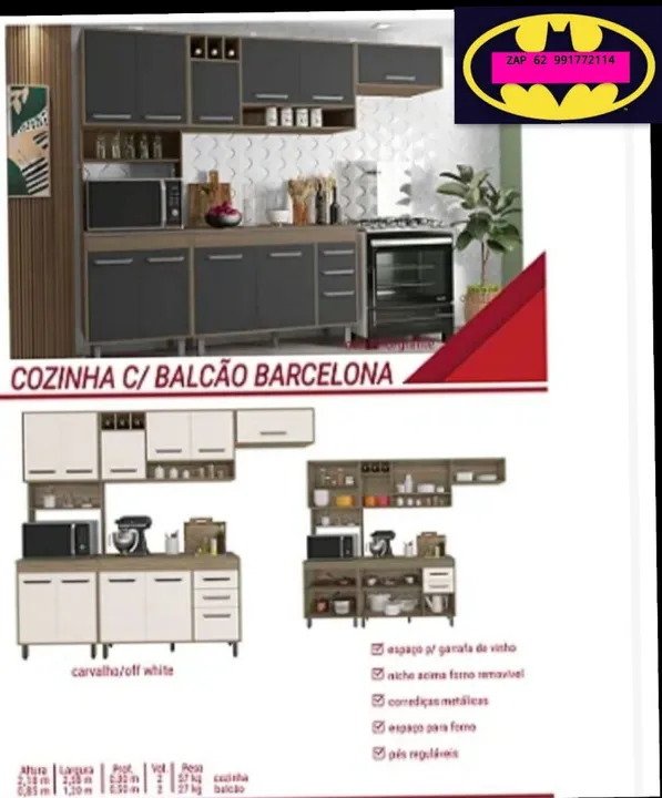 Armário De Cozinha + Balcão frete e montagem grátis