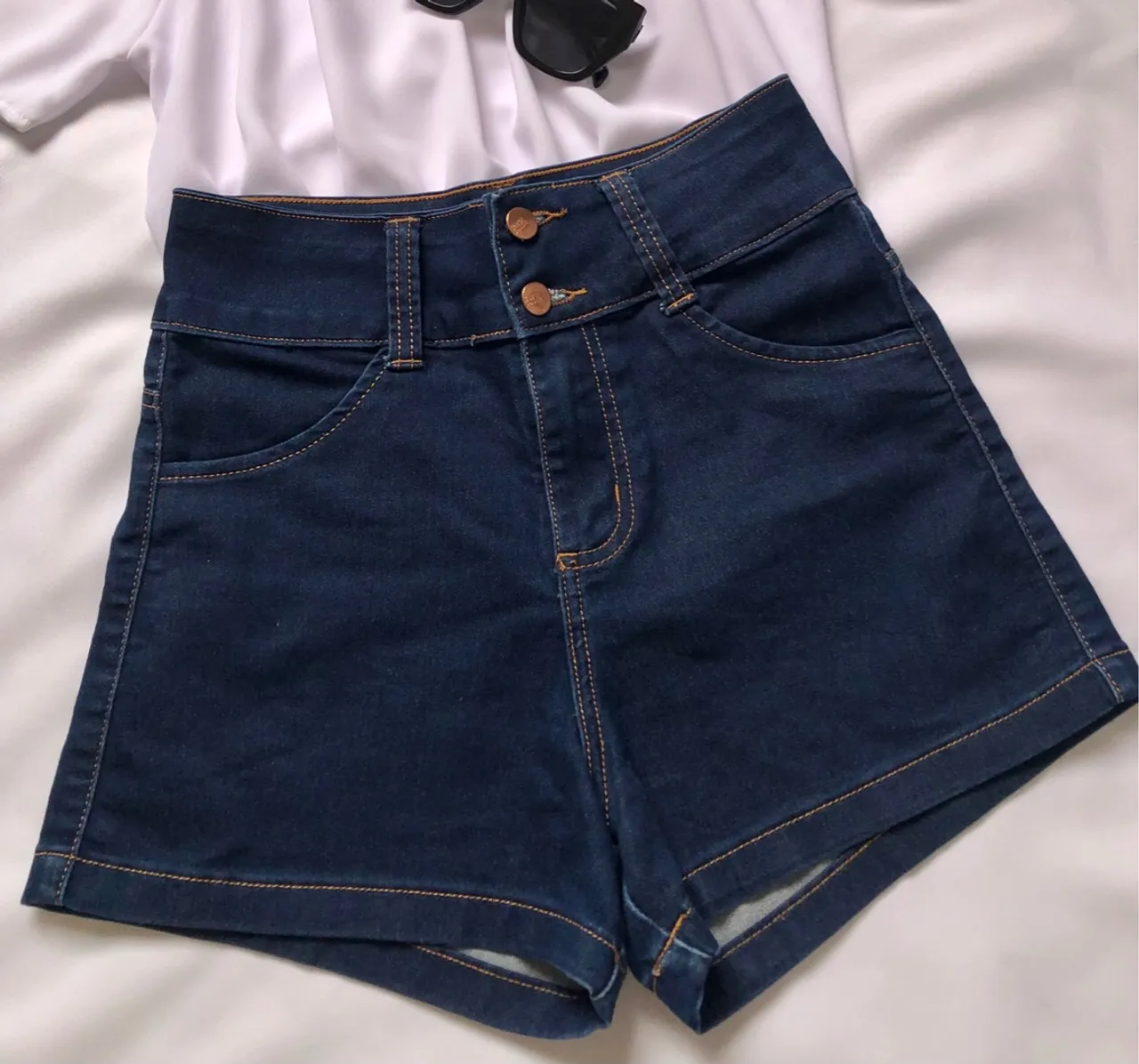 Short Jeans Feminino Cintura Alta