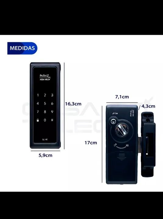 Fechadura Digital Papaiz SL140 com INSTALAÇÃO INCLUSO