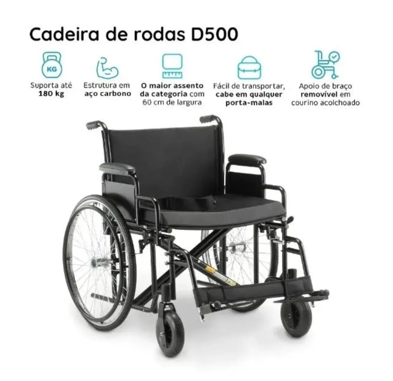 Cadeira de Rodas e Cadeira de Banho Hospitalar - Foto 2