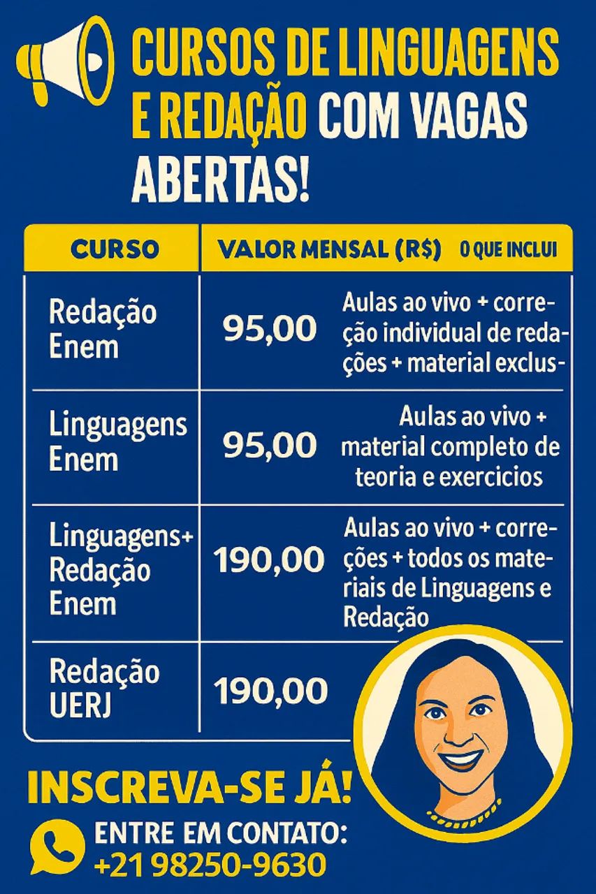 Aulas de Redação para concursos, Enem e Uerj no Méier 