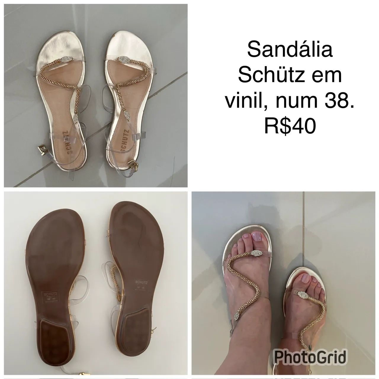 Rasteira Schutz número 38 em vinil 