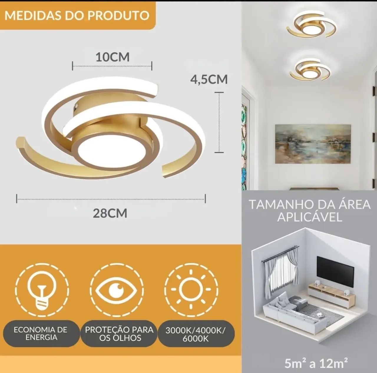 Luminária de teto - Foto 4