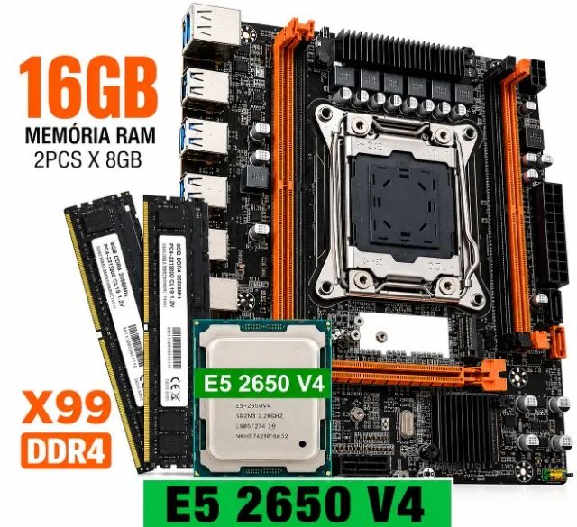 Kit Placa Mãe X99 +intel Xeon E5-2650 V4 + 16gb Ddr4