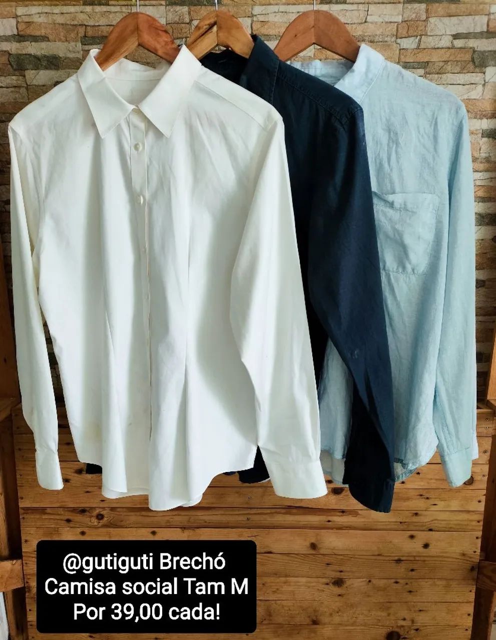 Camisa social Tam M 03 por 100,00