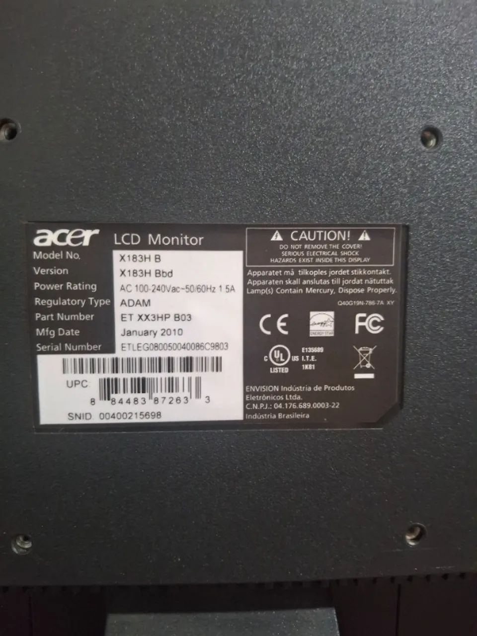 Monitor 18,5' Acer X183H - Foto 3