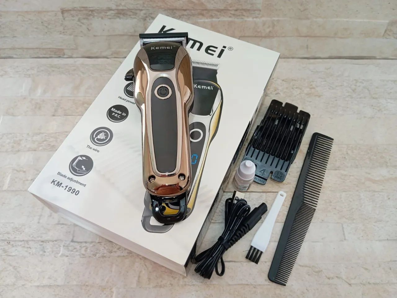 Maquina Profissional Cabelo e Barba Kemei Sem Fio - Foto 2