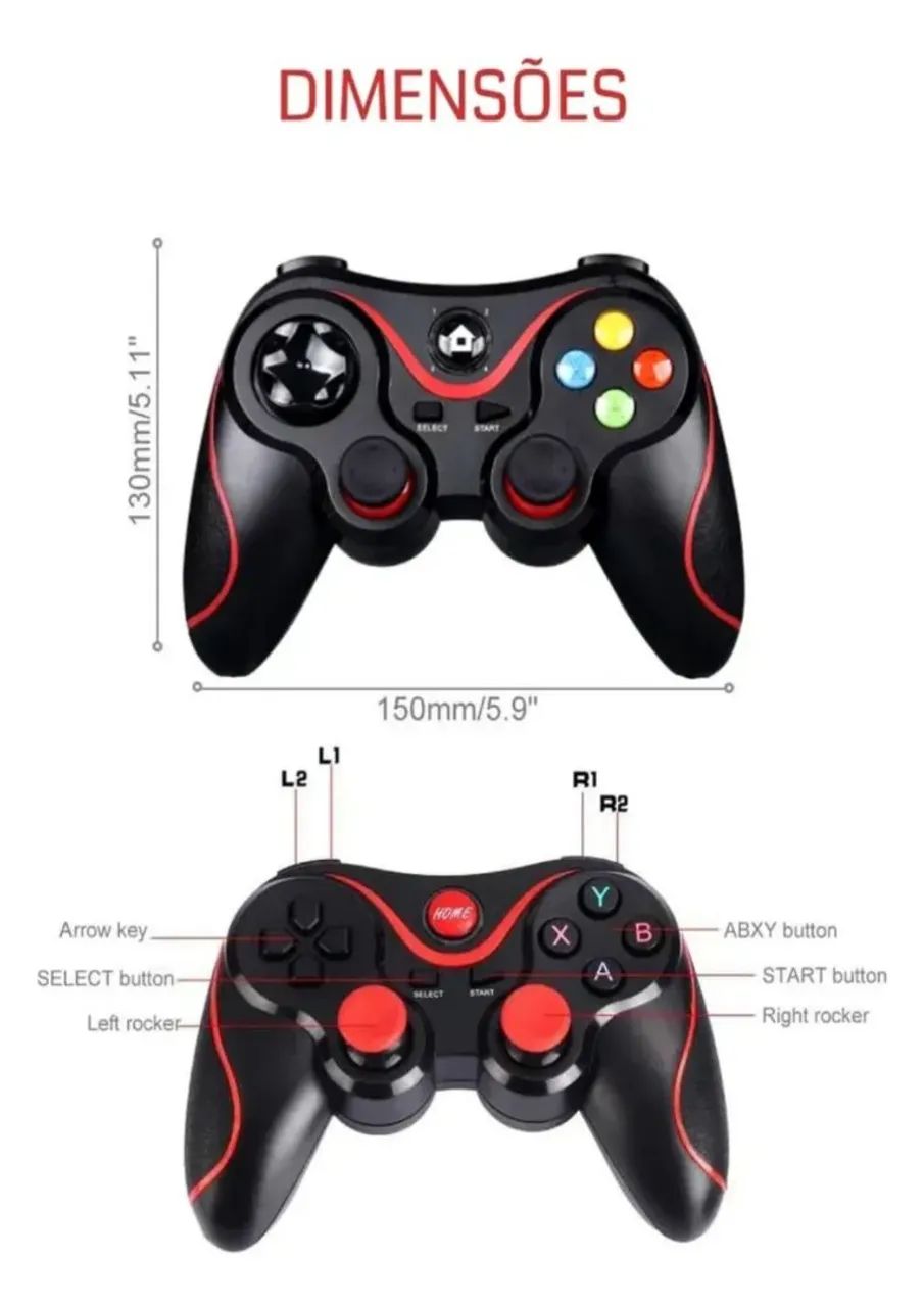 Controle Gamepad Joystick Celular Bluetooth Android Jogos Pc - Foto 4