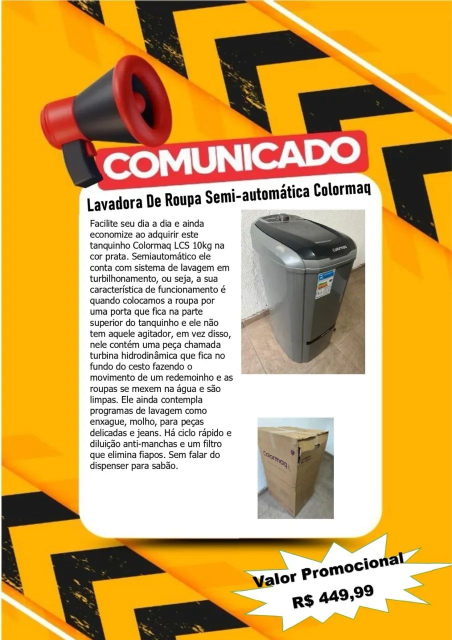 Tanquinho 10kg