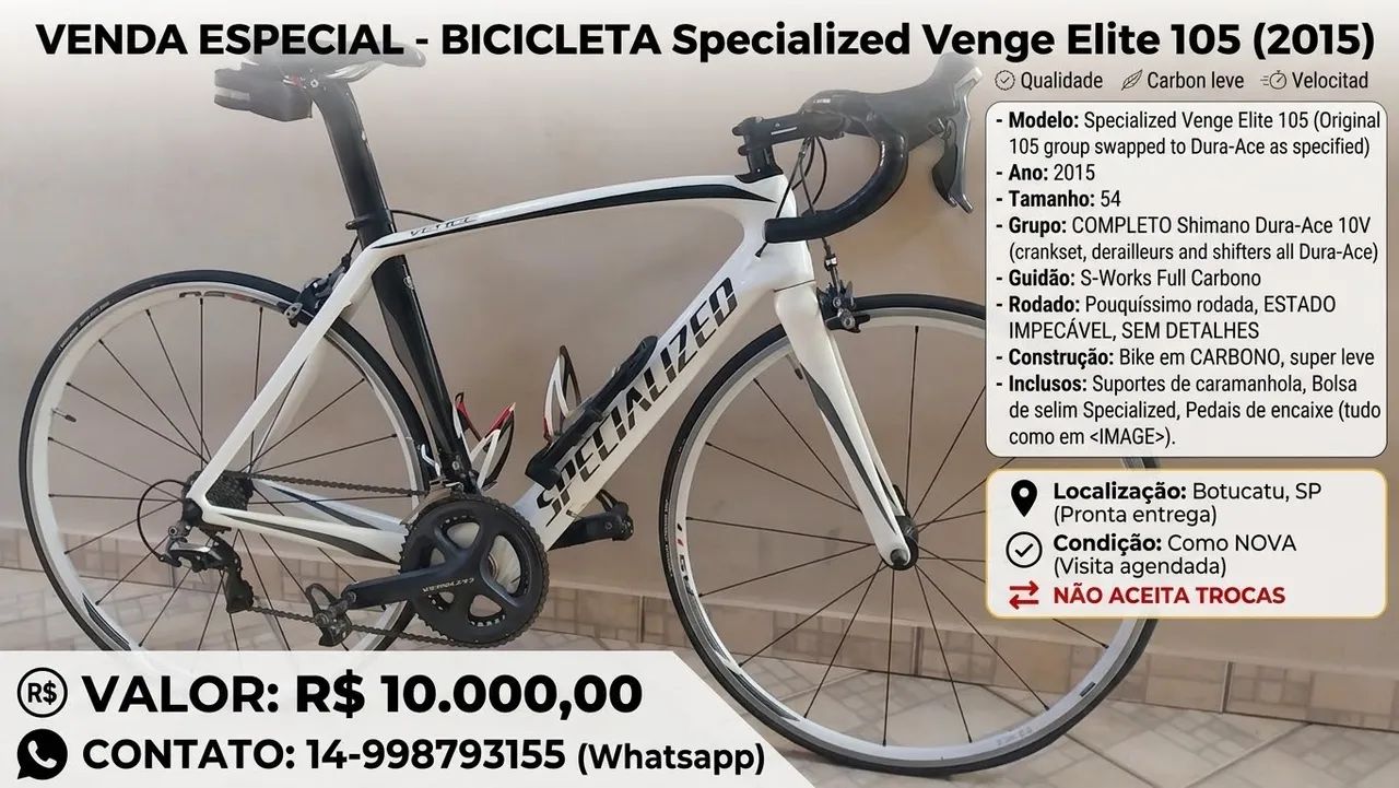 Specialized VENGE full carbono 54 - Impecável 