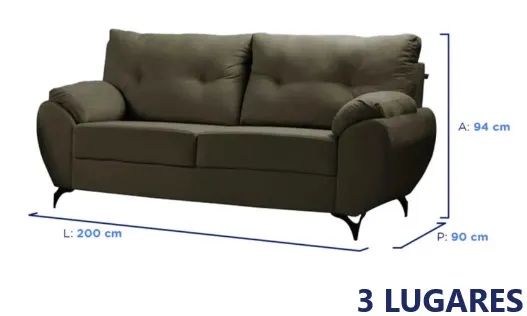 SOFÁ 3X2 LUGARES COM ALMOFADAS FIXAS TAKEI GABRIELA - Foto 5