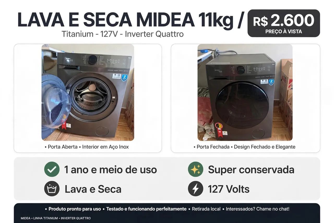 Lava e seca midea 11kg 