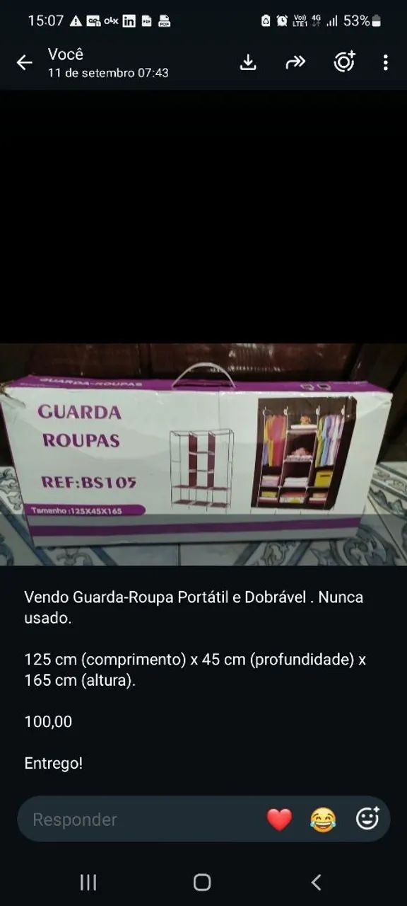 Guarda-Roupas Dobrável e portátil 