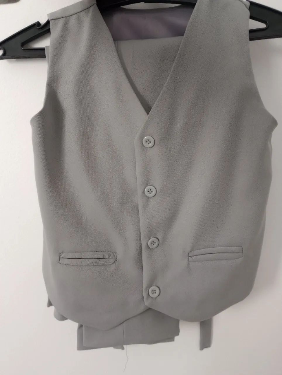 Conjunto terno cinza claro infantil 