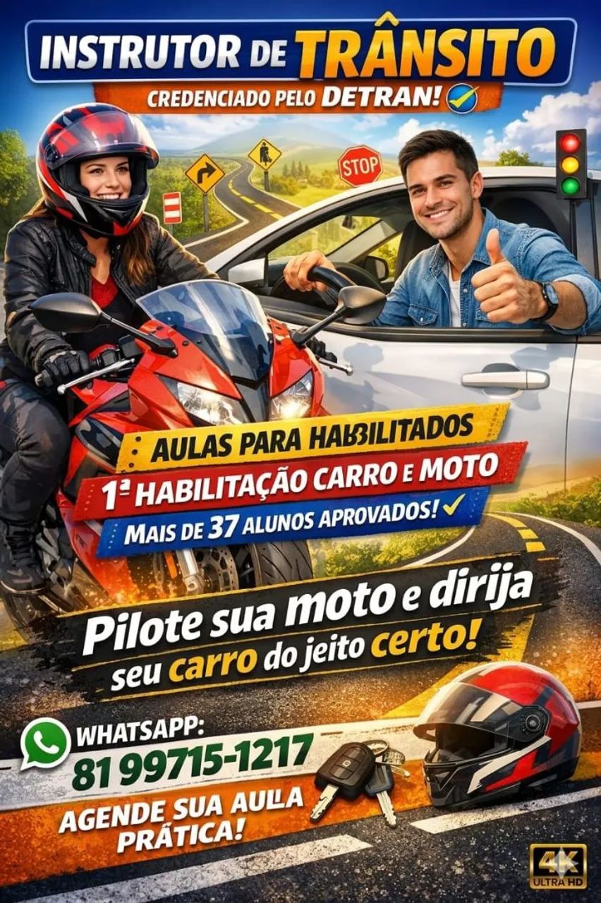 Instrutor autônomo credenciado pelo Detran 