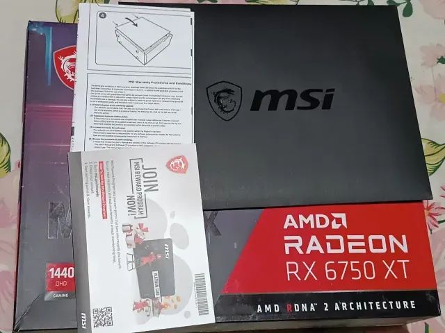 Placa de Vídeo Radeon RX 6750 XT 12GB MSI MECH 2X Na Caixa Com NF. Parcelo no Cartão. - Foto 3