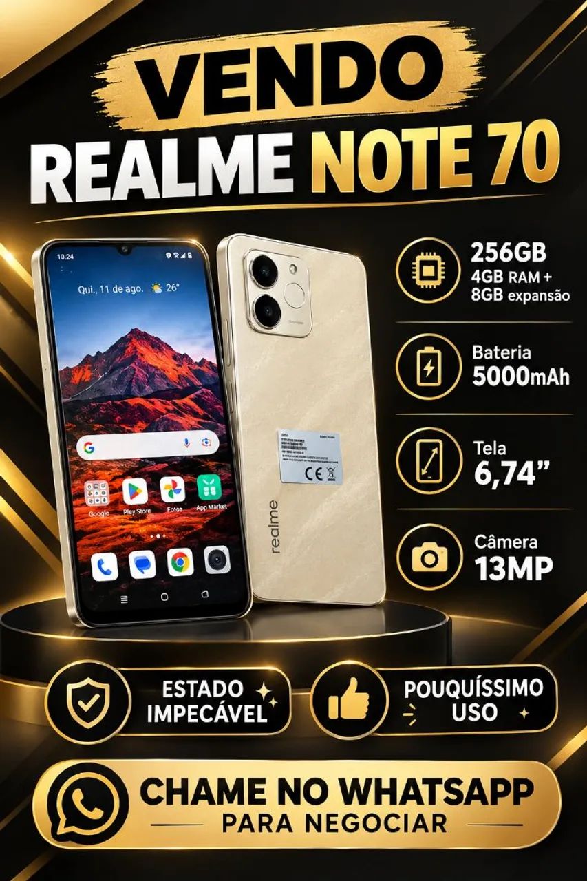 REALME NOTE 70 MUITO NOVO - Foto 2